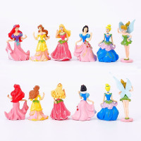 冰雪公主娃娃玩具冰雪奇缘人偶公仔摆件女孩生日换装玩偶玩具 冰雪公主C款6只装