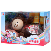 动画片会说话唱歌智能娃娃女孩玩具洋娃娃彩虹宝宝行李箱过家家玩具套装 爱睡觉的心宝