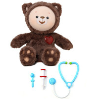 动画片会说话唱歌智能娃娃女孩玩具洋娃娃彩虹宝宝行李箱过家家玩具套装 生病款心宝