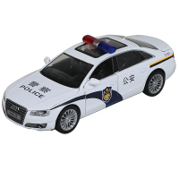 华一儿童玩具合金车 汽车模型警车 玩具车模型铁车带声音灯光回力汽车玩具 奥迪A8警车