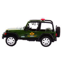 华一儿童玩具合金车 汽车模型警车 玩具车模型铁车带声音灯光回力汽车玩具 牧马人警车