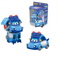 咏声车变形机器人变脸场景警长消防队长医生儿童动漫玩具汽车模型 手动变形变脸-警长