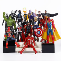 复仇者联盟3钢铁侠蜘蛛侠毒液玩具美国队长黑豹模型关节可动人偶摆件儿童玩具男孩 复联4套装[15款+1沙发]
