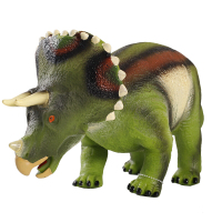 恐龙玩具软胶仿真动物模型超大号霸王龙套装 儿童玩具男孩 三角龙A款52cm