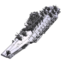 拼酷3D金属立体拼图 海盗船合金拼装拼插DIY手工礼品摆设 军事模型仿真 汽车玩具 辽宁号航母-银色(送拼装工具)