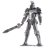 拼酷3D金属立体拼图 海盗船合金拼装拼插DIY手工礼品摆设 军事模型仿真 汽车玩具 黑骑士-银色(送拼装工具)