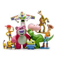 玩具总动员胡迪伍迪牛仔翠丝巴斯光年发声胡迪坐骑马汽车总动员儿童玩具摆件 玩具总动员摆件一套9款