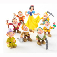 白雪公主摆件公仔迪士尼玩具车摆动漫卡通人偶女孩生日圣诞节 白雪公主和7个小矮人