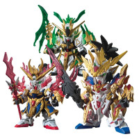 万代 高达拼装模型 SD 三国创杰传Q版 BB战士 高达模型敢达玩具 刘备关羽张飞组合套