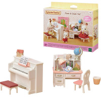 森贝儿家族 女孩过家家玩具 森林动物家族玩偶模型 钢琴桌套5284