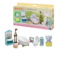 森贝儿家族 女孩过家家玩具 森林动物家族玩偶模型 精美浴室套5380