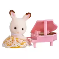 [动漫城]森贝儿家族 森贝儿森林动物家族 女孩过家家 情景玩具 家具套系列 含公仔 巧克力兔宝宝和钢琴5202