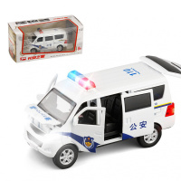 JKM 1/32长安之星微型面包车六开声光MPV移金属玩具汽车模型 警车