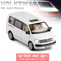 金属1/32大众迈特威T6面包商务车MPV合金车声光回力模型玩具6开 白色