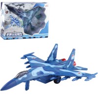金属仿真飞机战斗机声光回力模型玩具送礼收藏摆设歼十一战机 蓝色