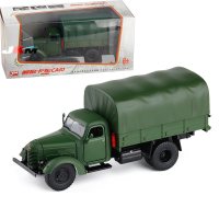 1/32解放CA10军事模型运输卡车全合金声光摆设模型玩具车 雨棚版