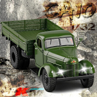 1/32解放CA10军事模型运输卡车全合金声光摆设模型玩具车 敞篷版