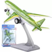 彩珀合金飞机波音777民航机客机声光静态飞机模型玩具航空空客 绿色盒装带支架