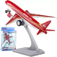 彩珀合金飞机波音777民航机客机声光静态飞机模型玩具航空空客 红色盒装带支架
