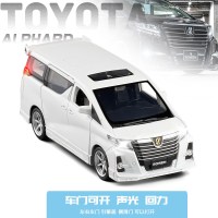 JK模型1:32本田奥德赛丰田汉兰达6处开金属仿真小汽车模型玩具 丰田埃尔法保姆车白色