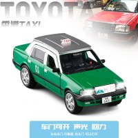 JK模型1:32本田奥德赛丰田汉兰达6处开金属仿真小汽车模型玩具 香港出租车绿色