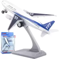 彩珀合金飞机波音777民航机客机声光静态飞机模型玩具航空空客 白色盒装带支架