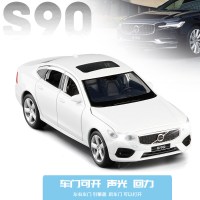 JK模型1:32本田奥德赛丰田汉兰达6处开金属仿真小汽车模型玩具 沃尔沃S90[白色]