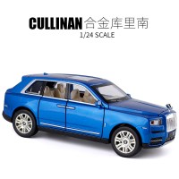 金属仿真1/24库里南越野车合金车模 商务SUV儿童玩具车回力车模型 库里南蓝色