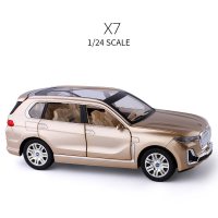 金属仿真1/24库里南越野车合金车模 商务SUV儿童玩具车回力车模型 X7香槟色