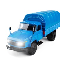军事模型解放卡车合金车模声光金属吉普车勇士儿童玩具成人摆设 解放卡车CA141纯蓝