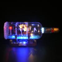 HiBrick灯饰 瓶中船 适用乐高21313 IDEAS积木 LED灯光灯具配灯 瓶中船灯饰[升级版]仅售灯饰