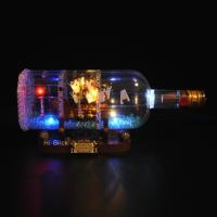 HiBrick灯饰 瓶中船 适用乐高21313 IDEAS积木 LED灯光灯具配灯 瓶中船灯饰[经典版]仅售灯饰