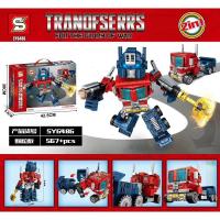 S牌6488/6487/6486变形机器人汽车跑车积木玩具培训机构 6486