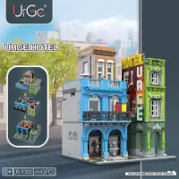 优格UG10182古巴旅馆酒店经典创意街景系列MOC小颗粒拼装积木玩具 酒店预定