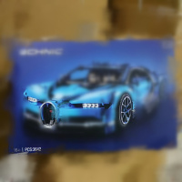 高砖王牌将牌粉色蓝色布加笛跑车积木模型战马汽车情人节 将牌布加笛3642片