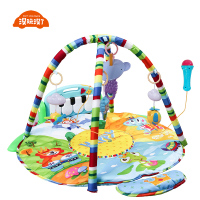 没玩没了婴儿脚踏钢琴健身架0-1岁儿宝宝哄娃音乐玩具毯3 圆毯绿色(普通电池)