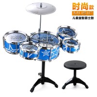 婴儿架子鼓玩具宝宝玩具0-1-3一岁幼儿童鼓乐器敲打鼓手打男孩女6 5鼓1镲[配椅子+2鼓锤]