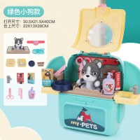 儿童过家家玩具背包宠物仿真套装猫咪小狗养成记太空包3-6男女孩5 绿色小狗太空包