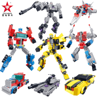星钻积木兼容乐高拼装变形积变战士金刚男孩机器人玩具擎天柱积木