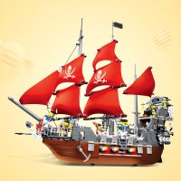 兼容乐高加勒比海盗船模型黑胡子号拼装男孩子力积木玩具拼图