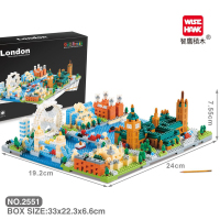 兼容乐高微型小颗粒钻石积木玩具世界建筑长城拼装大型成人高难度 伦敦街道[1652PCS]收藏送灯饰