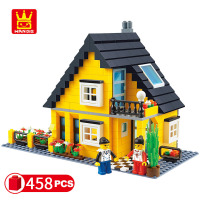 兼容乐高万格积木别墅女孩房子城市建筑模型街景力拼装小玩具 新世纪花园【送4灯光件+2人仔】