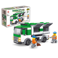 兼容乐高垃圾桶垃圾分类小玩具科普套装拼装儿童组装男孩汽车拼插 星钻垃圾车[243片]