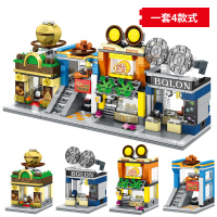 兼容乐高迷你城市街景系列小房子商店女孩儿童拼装积木建筑玩具 F列罗/炸鸡店/B龙眼镜/蛋挞