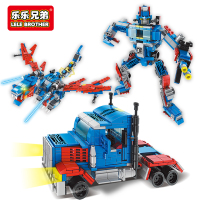 兼容乐高小玩具拼装变形汽车恐龙擎天柱金刚力儿童赛车男孩子 擎天金刚三合一[478片]