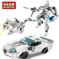 兼容乐高小玩具拼装变形汽车恐龙擎天柱金刚力儿童赛车男孩子 白银使者三合一【476片】