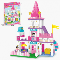 惠美大颗粒积梦幻城堡拼装拼插粉色3女孩5岁玩具兼容乐高得宝 梦幻城堡146颗粒