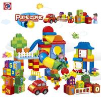 兼容乐高大颗粒教育系列教具管道水管拼装9076积木幼儿园儿童5岁4 管道城堡[160颗粒]