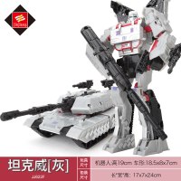 变形玩具金刚5 大蜂坦克警车恐龙变形汽车机器人男孩玩具 [新款]坦克威[18CM配武器]