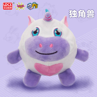 灵动创想弹跳球儿童声音效果熊猫猪鸟毛绒发声公仔弹力球儿童玩具 独角兽[发声+弹跳]